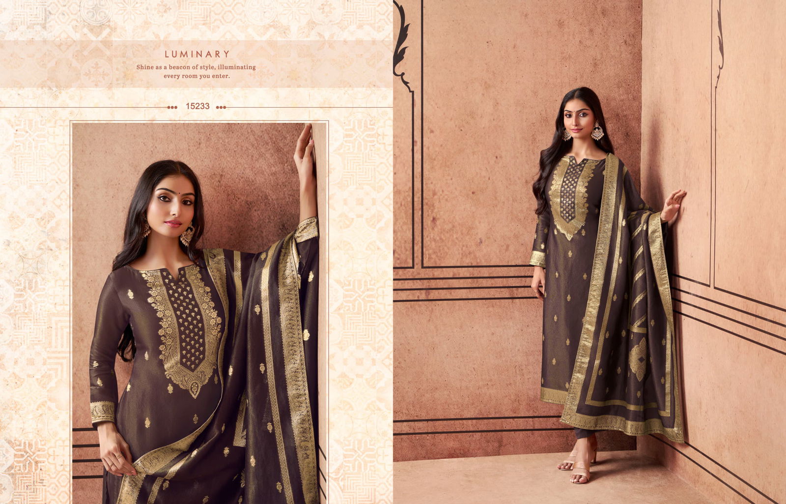 Essence By Zisa Shimmer Silk Jacquard Salwar Kameez Wholesale Price In Surat